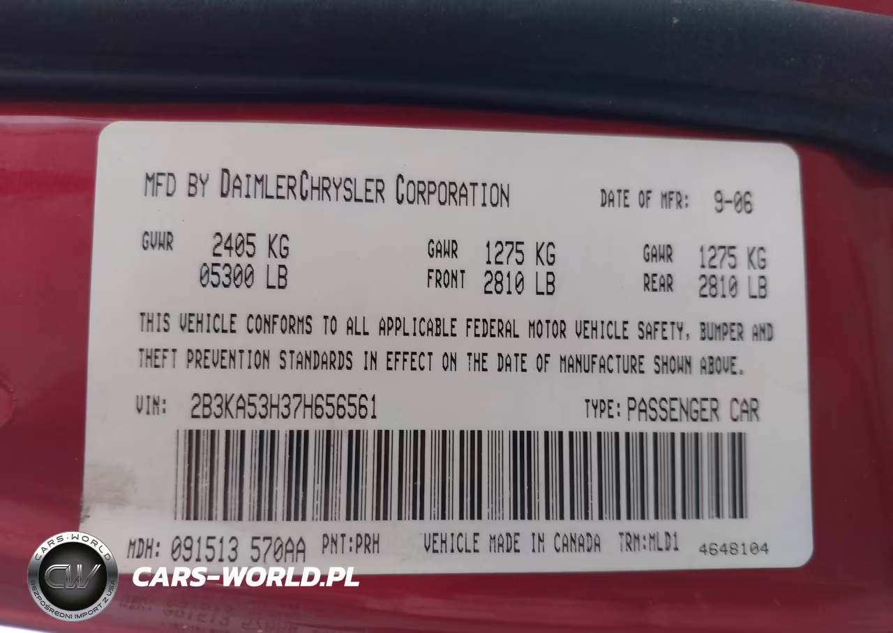 2007 Dodge Charger Rt VIN:2B3KA53H37H656561 - 9