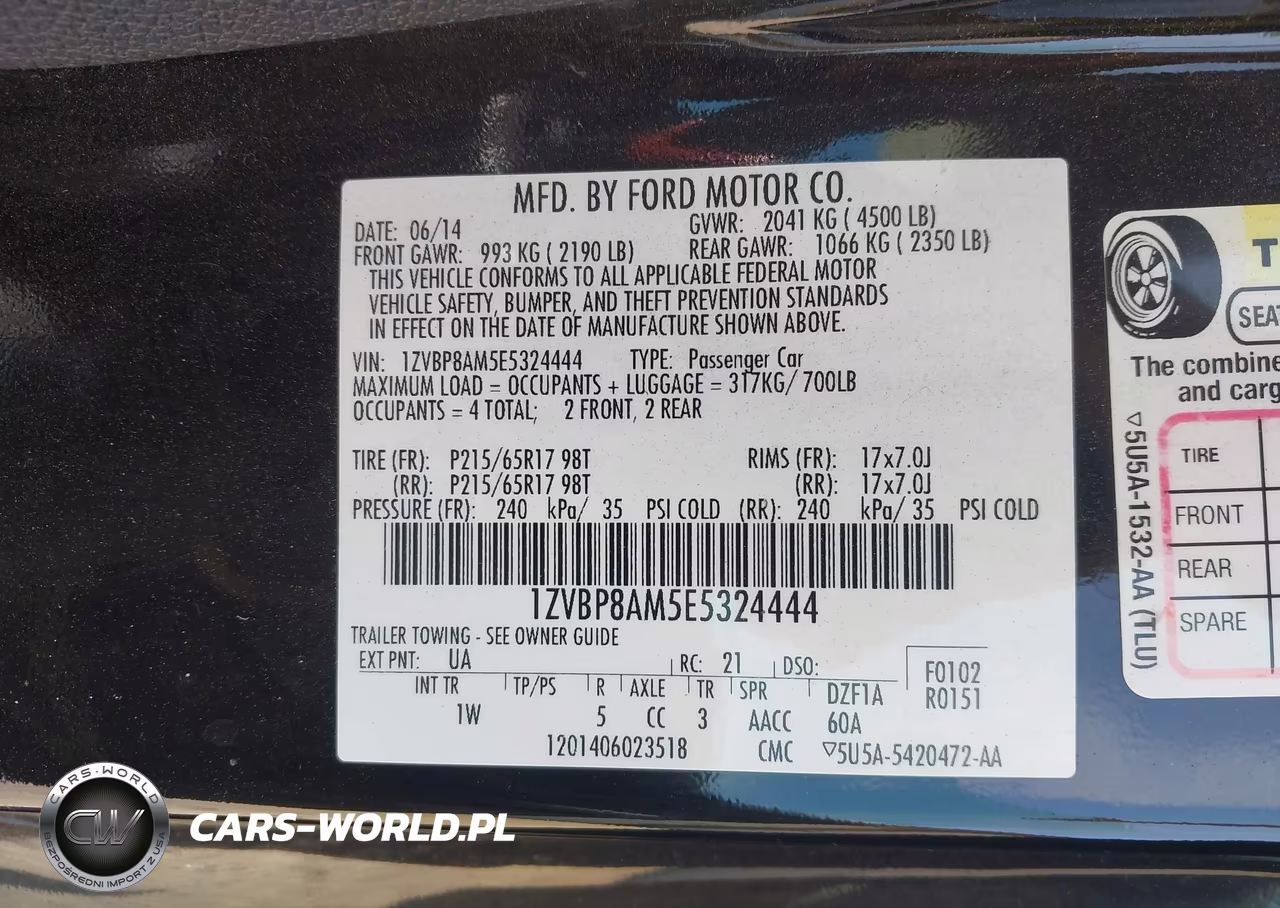 2014 Ford Mustang V6 VIN:1ZVBP8AM5E5324444 - 9