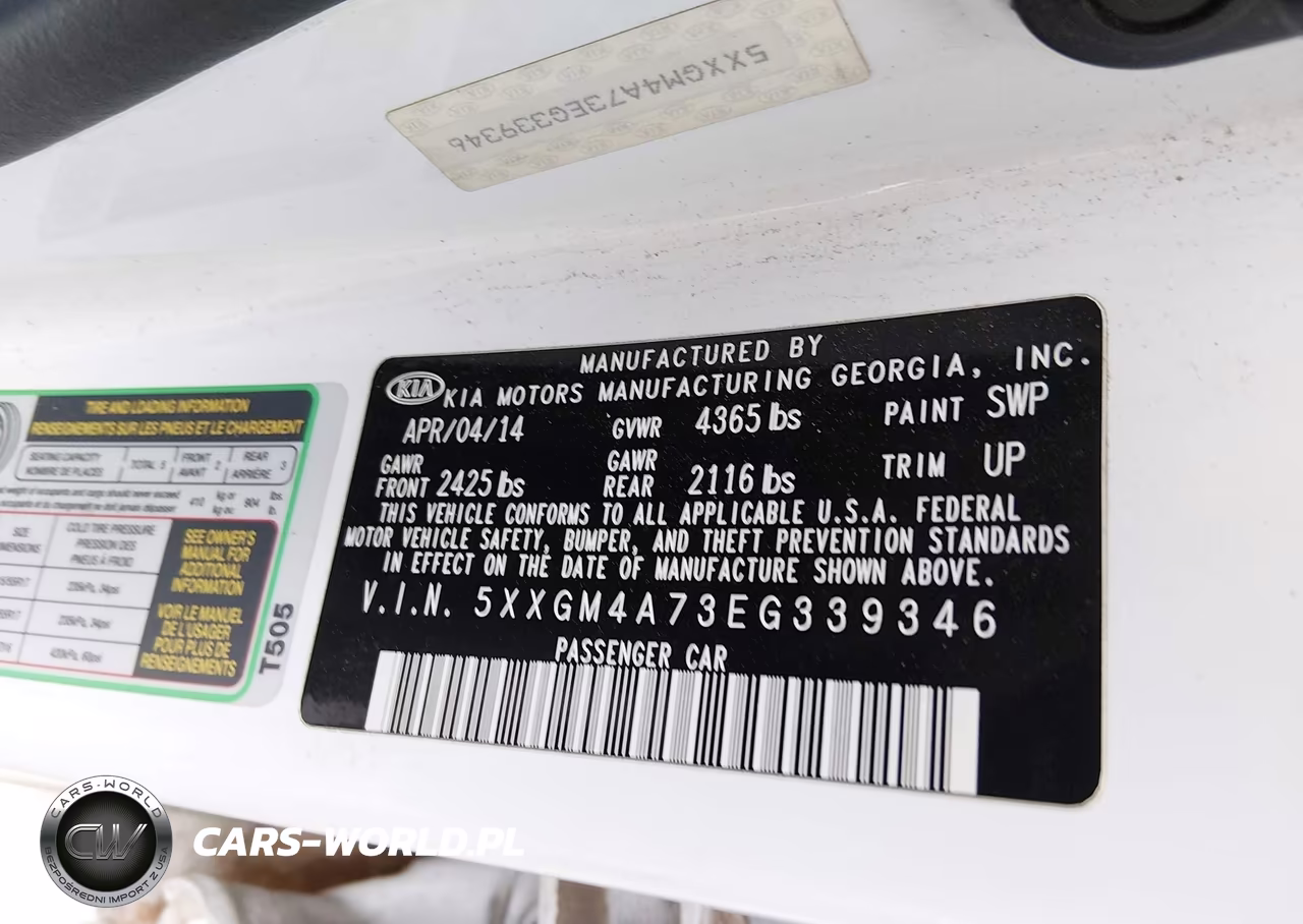 2014 Kia Optima Lx VIN:5XXGM4A73EG339346 - 9