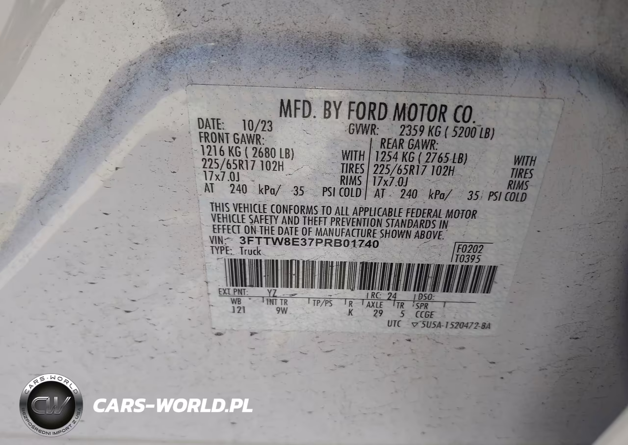 2023 Ford Maverick Xl VIN:3FTTW8E37PRB01740 - 9