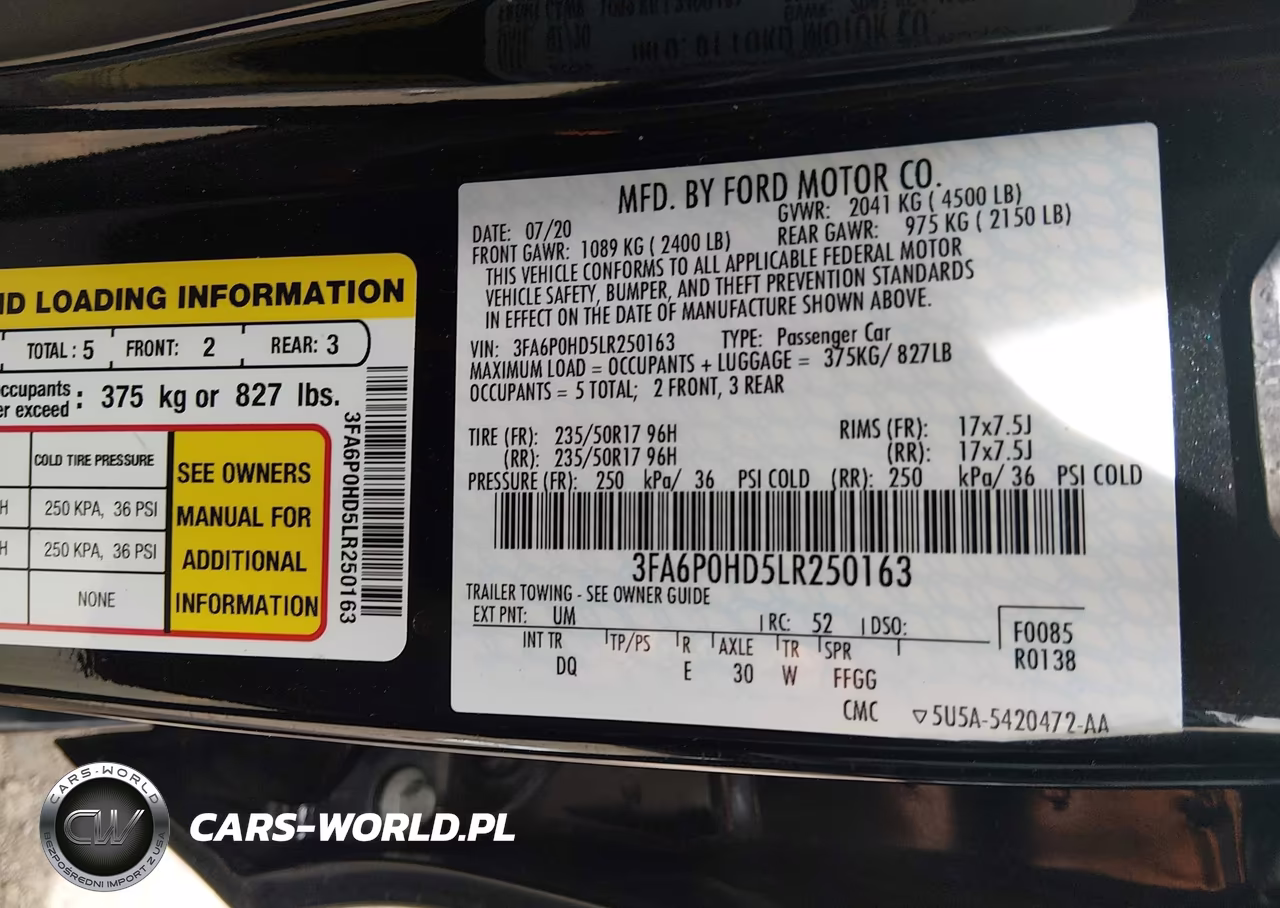 2020 Ford Fusion Se VIN:3FA6P0HD5LR250163 - 9