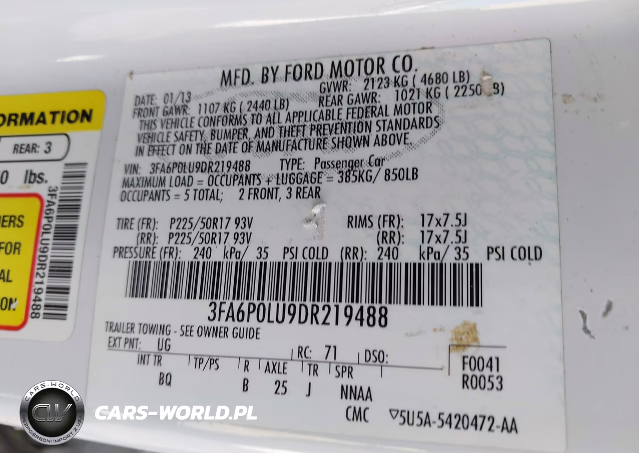 2013 Ford Fusion Hybrid Se VIN:3FA6P0LU9DR219488 - 9