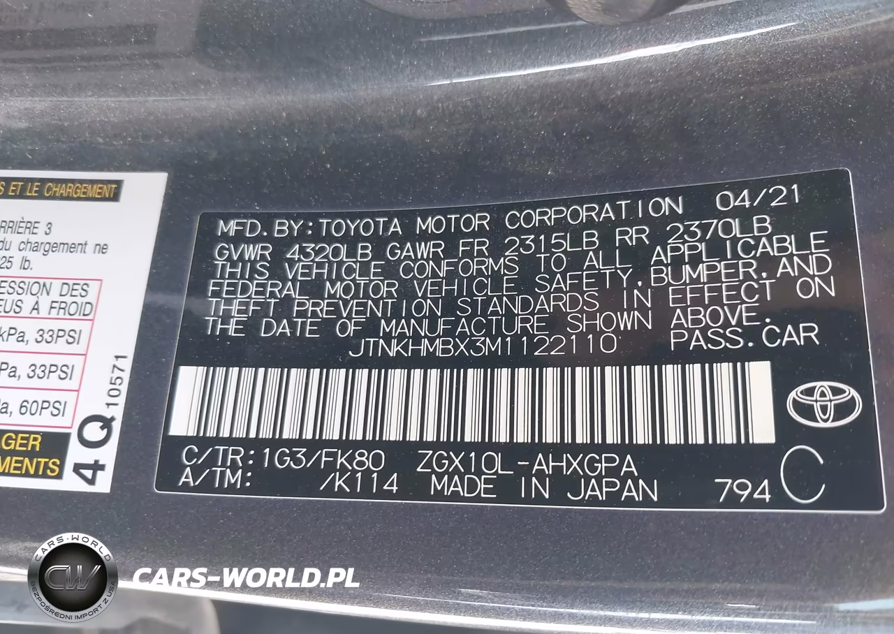 2021 Toyota C-Hr Xle VIN:JTNKHMBX3M1122110 - 9