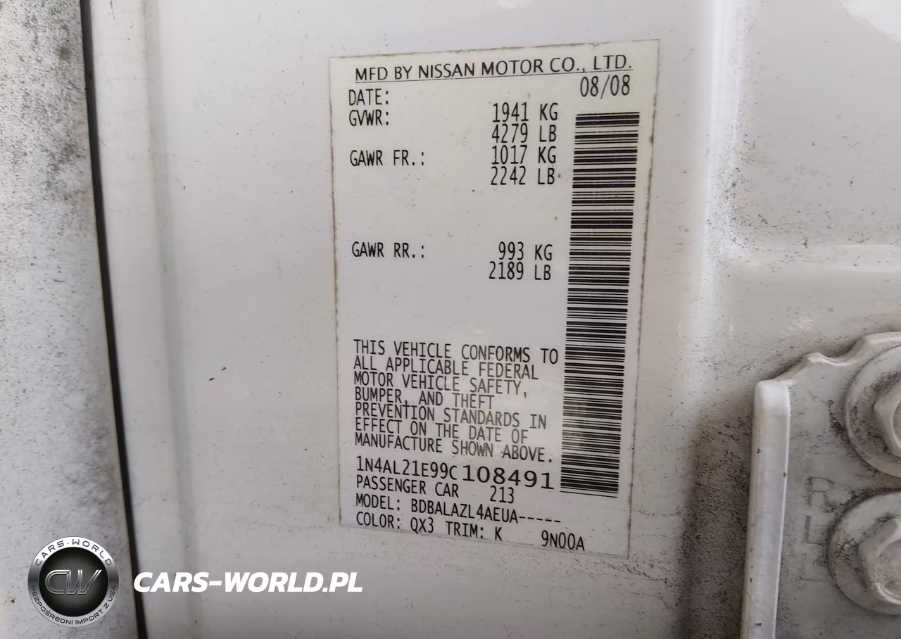 2009 Nissan Altima 2.5 VIN:1N4AL21E99C108491 - 9
