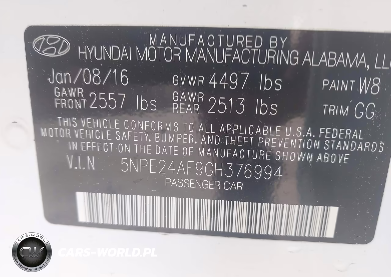 2016 Hyundai Sonata Se VIN:5NPE24AF9GH376994 - 9