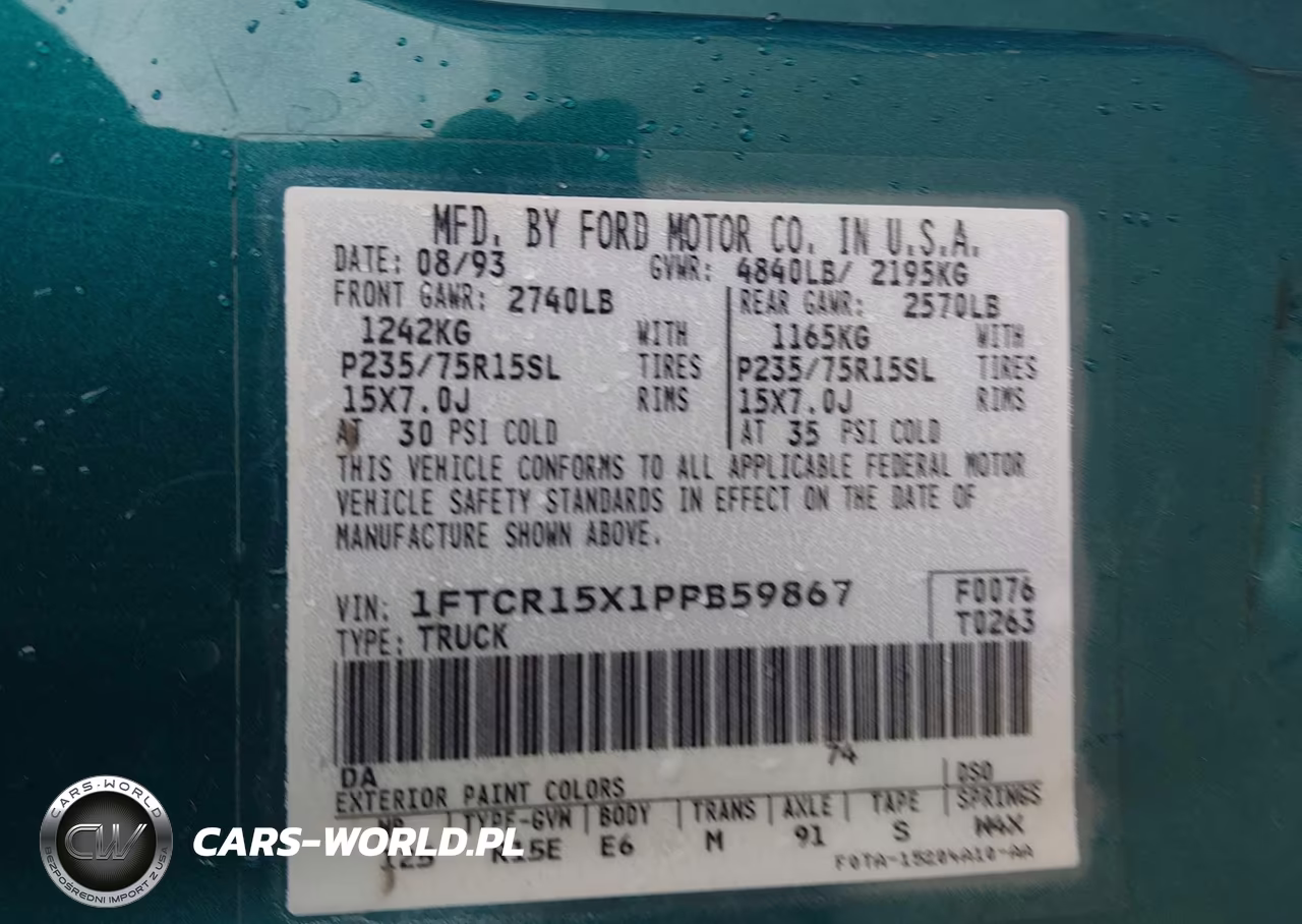 1993 Ford Ranger Super Cab VIN:1FTCR15X1PPB59867 - 9