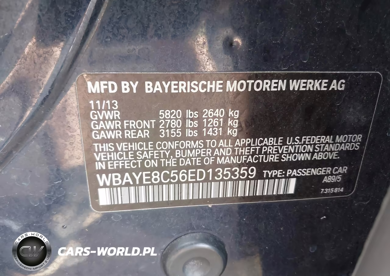 2014 BMW Alpina B7 VIN:WBAYE8C56ED135359 - 9
