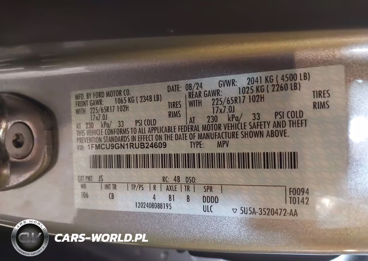 2024 Ford Escape Active VIN:1FMCU9GN1RUB24609 - 9