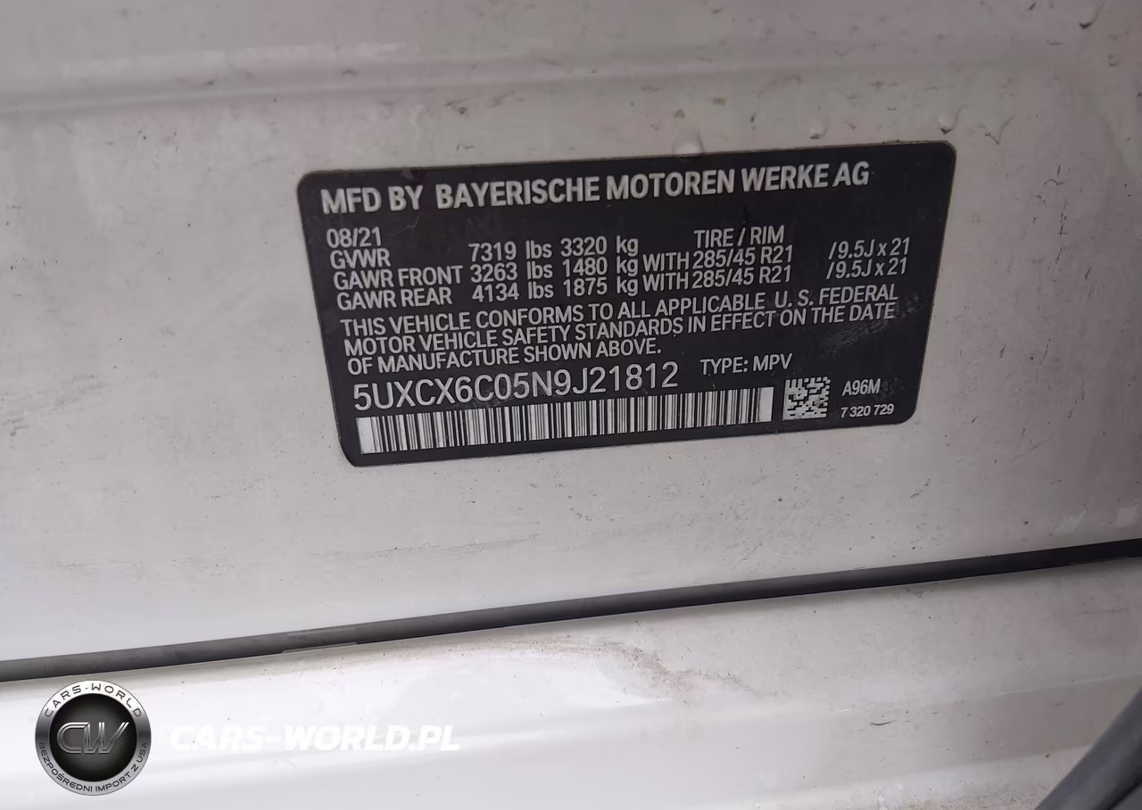 2022 BMW X7 M50I VIN:5UXCX6C05N9J21812 - 9
