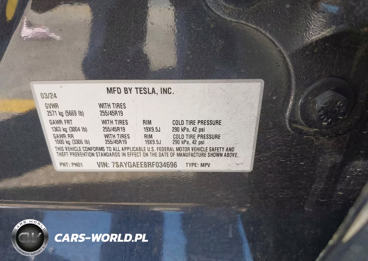 2024 Tesla Model Y Long Range Dual Motor All-Wheel Drive VIN:7SAYGAEE8RF034696 - 9