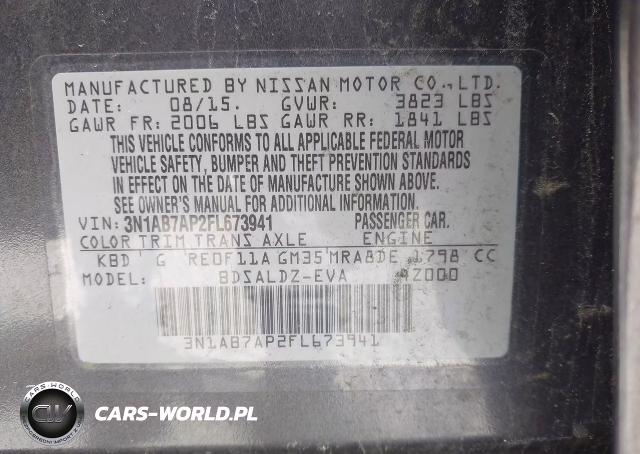 2015 Nissan Sentra Sv VIN:3N1AB7AP2FL673941 - 9