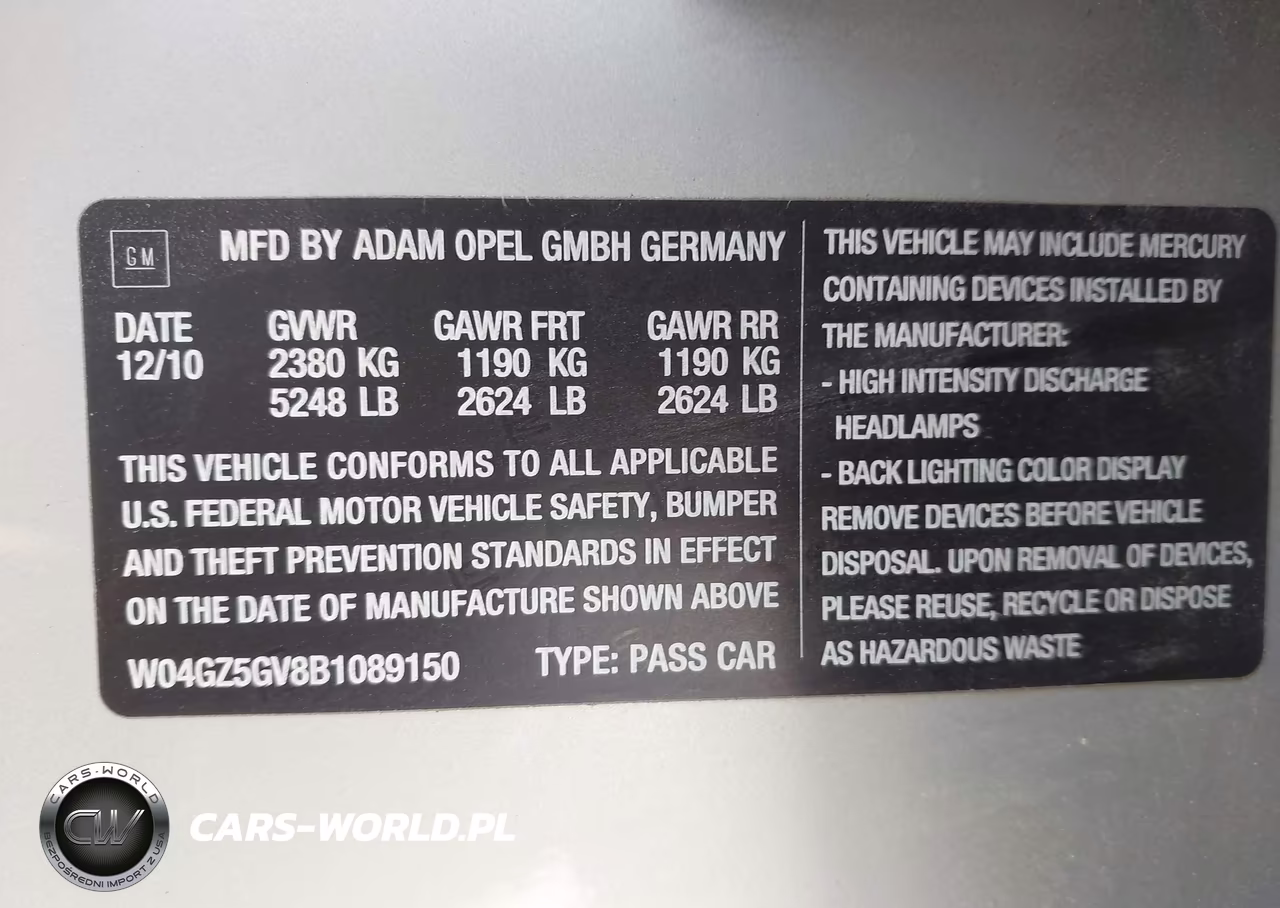 2011 Buick Regal Cxl VIN:W04GZ5GV8B1089150 - 9
