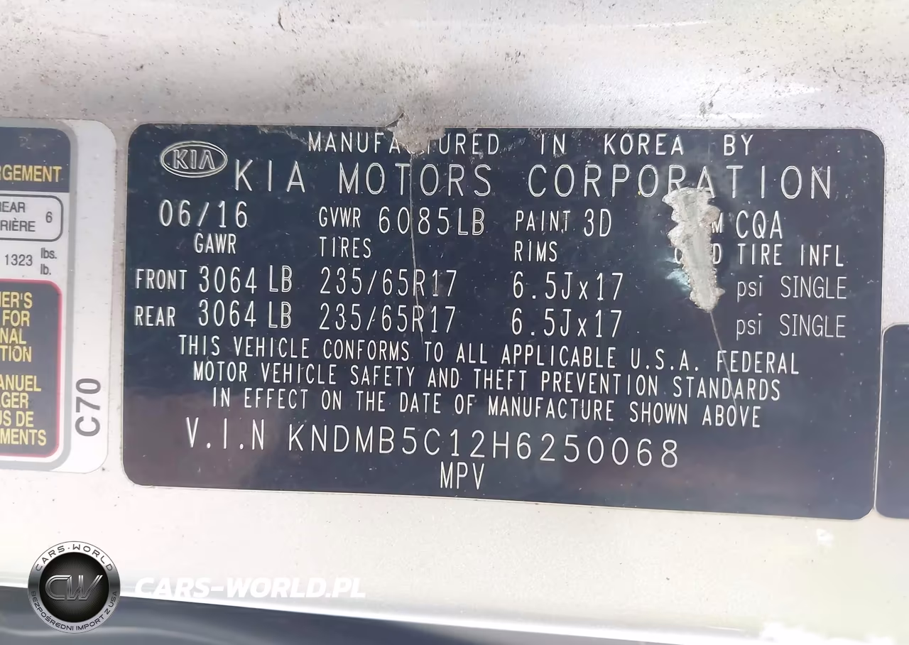 2017 Kia Sedona Lx VIN:KNDMB5C12H6250068 - 9