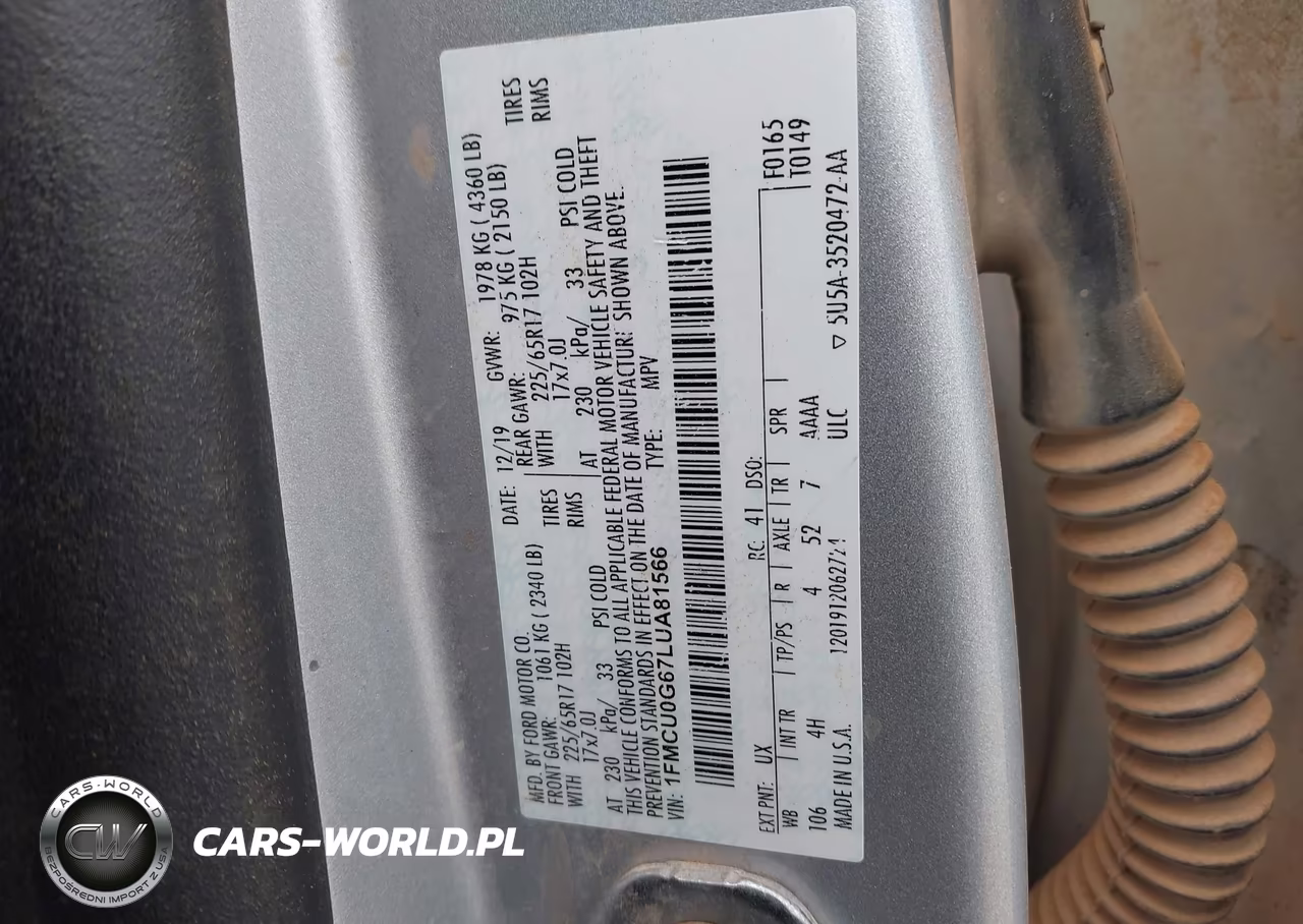2020 Ford Escape Se VIN:1FMCU0G67LUA81566 - 9