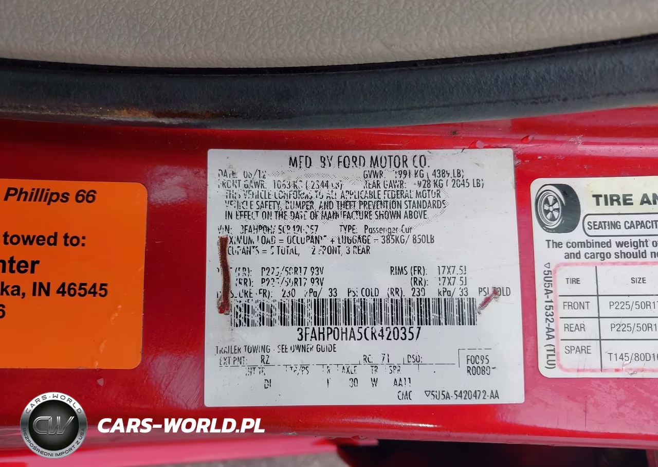 2012 Ford Fusion Se VIN:3FAHP0HA5CR420357 - 9