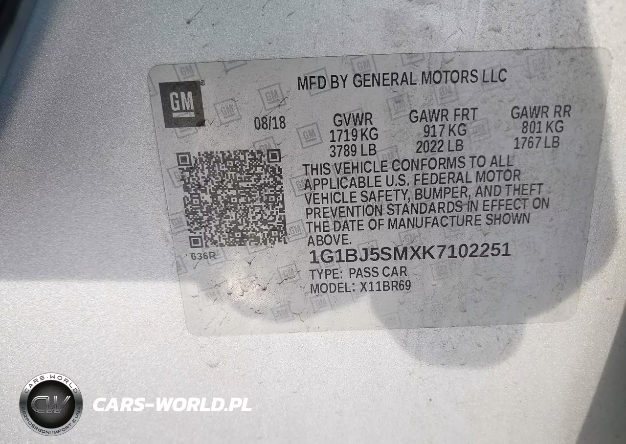 2019 Chevrolet Cruze Diesel VIN:1G1BJ5SMXK7102251 - 9