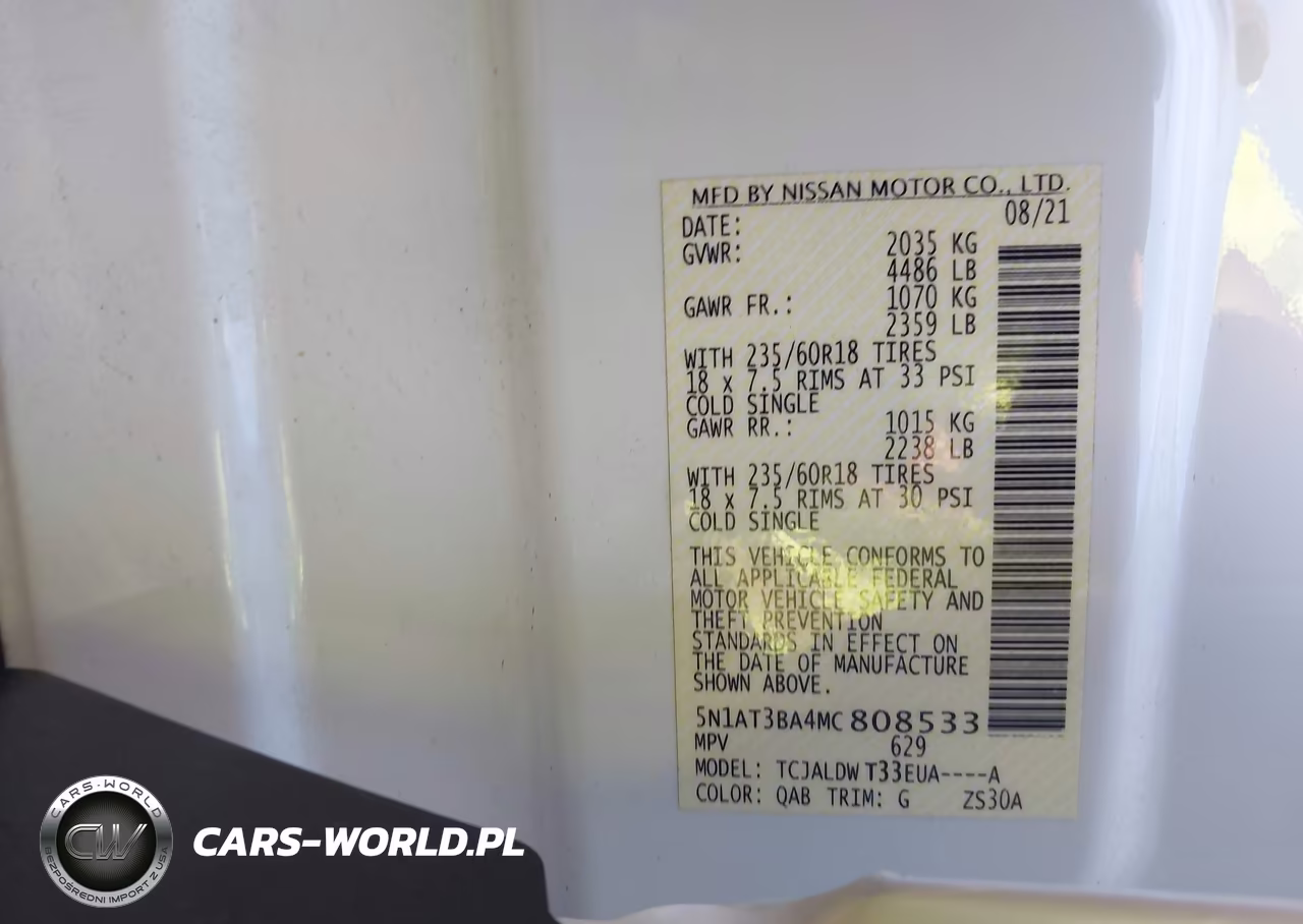 2021 Nissan Rogue Sv Fwd VIN:5N1AT3BA4MC808533 - 9