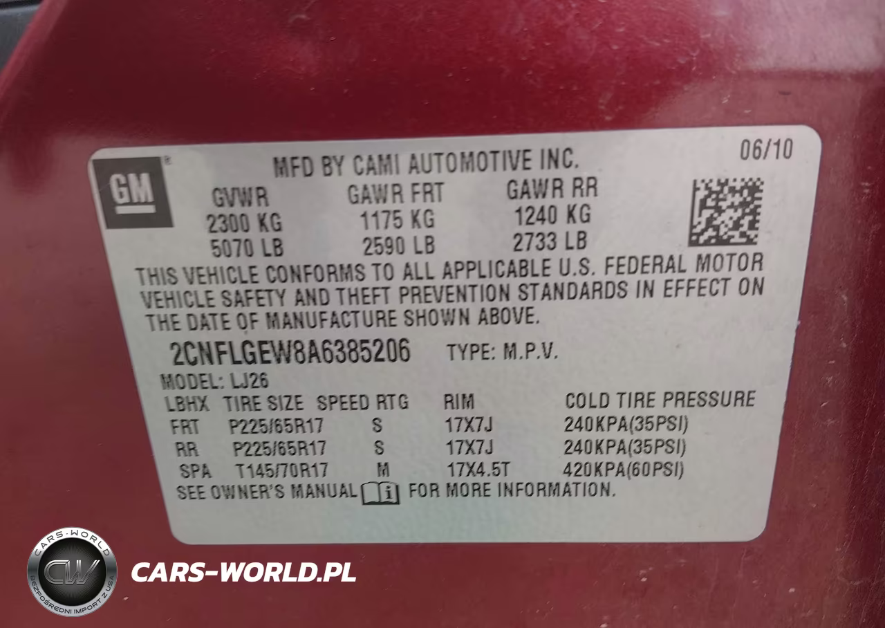 2010 Chevrolet Equinox Ltz VIN:2CNFLGEW8A6385206 - 9