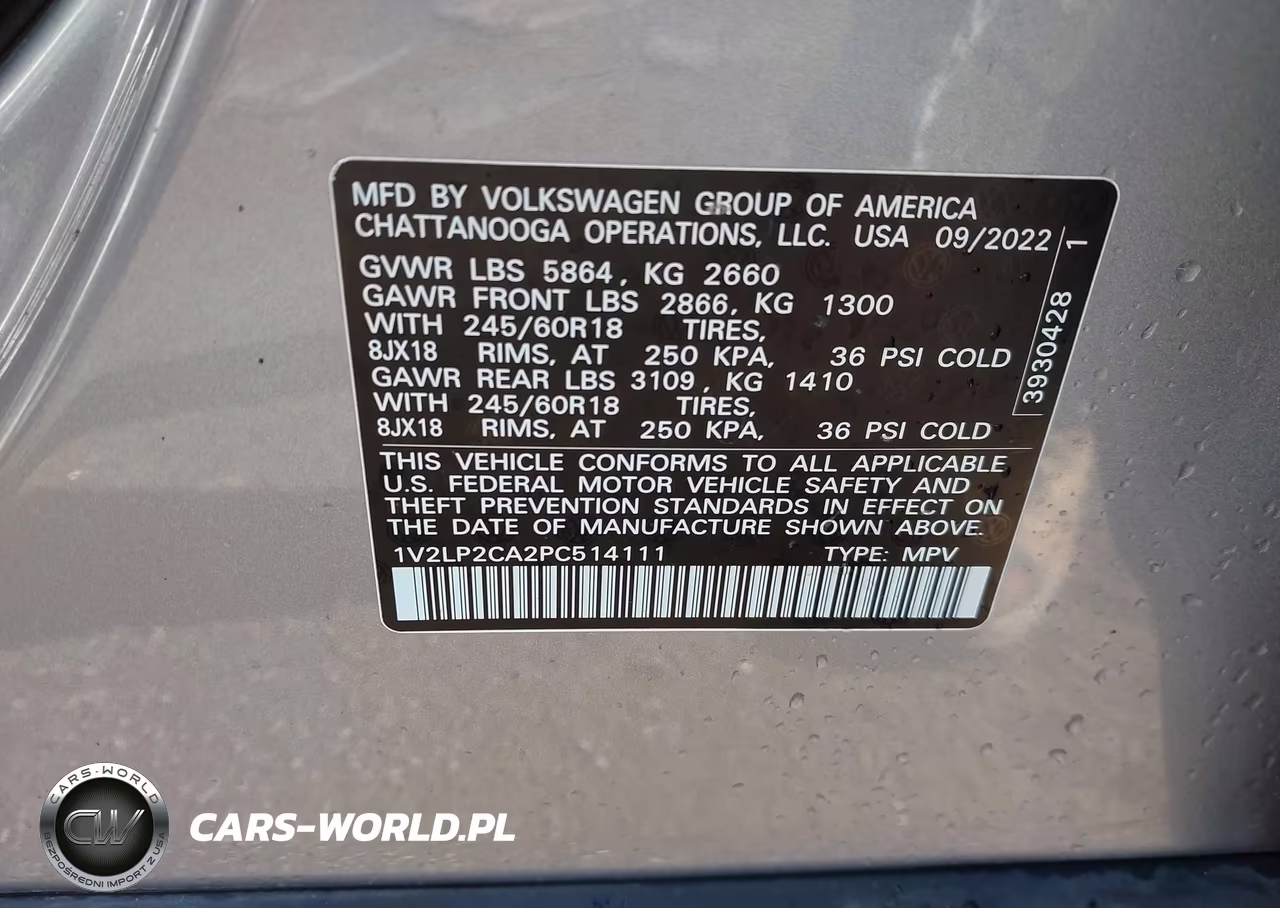 2023 Volkswagen Atlas 2.0T Se VIN:1V2LP2CA2PC514111 - 9