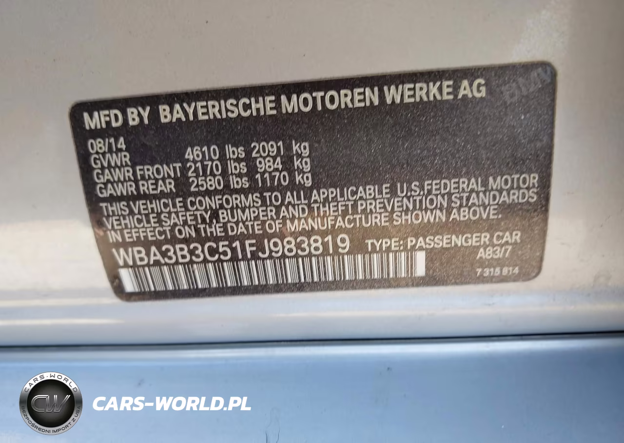 2015 BMW 328I xDrive VIN:WBA3B3C51FJ983819 - 9