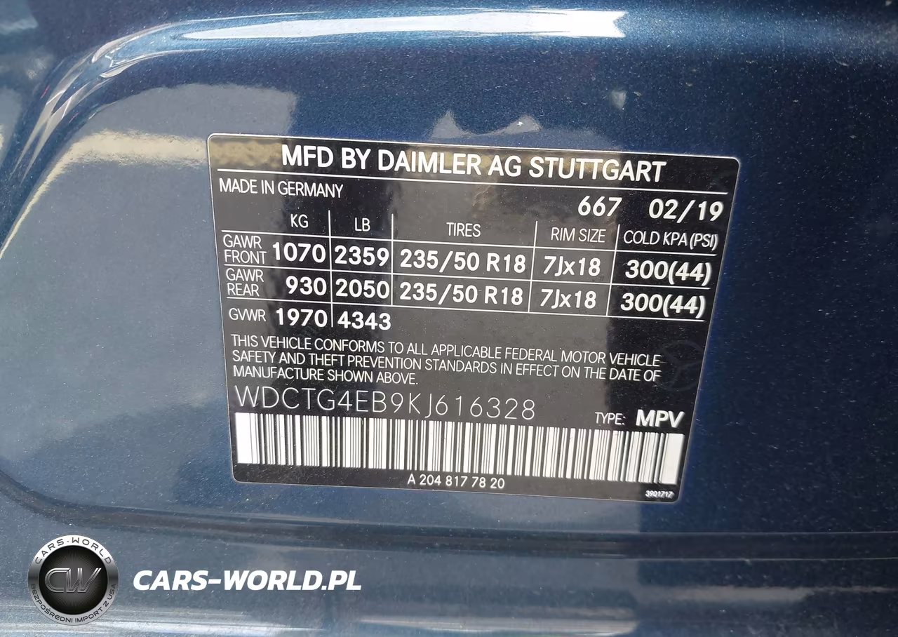 2019 Mercedes-Benz Gla 250 VIN:WDCTG4EB9KJ616328 - 9