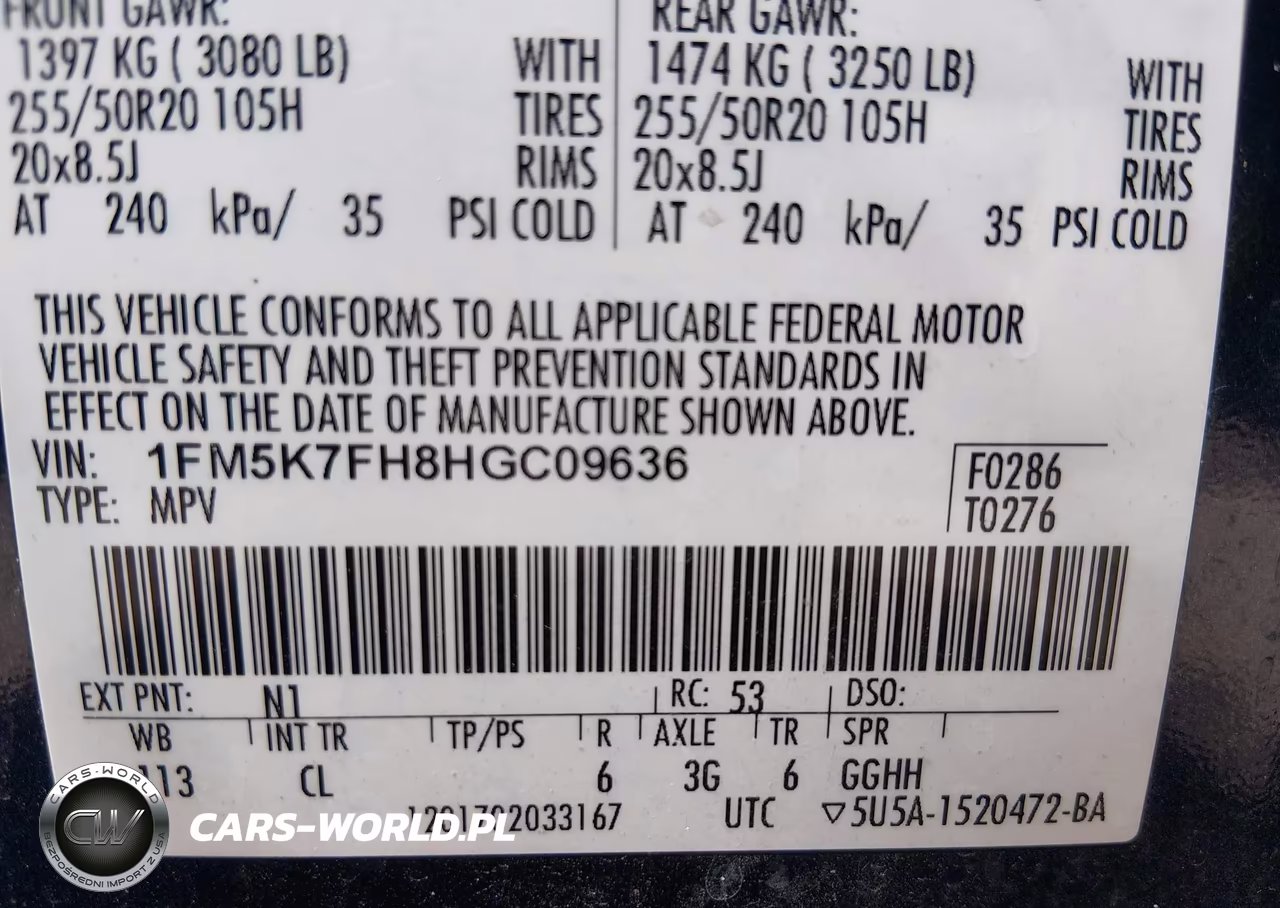 2017 Ford Explorer Limited VIN:1FM5K7FH8HGC09636 - 9