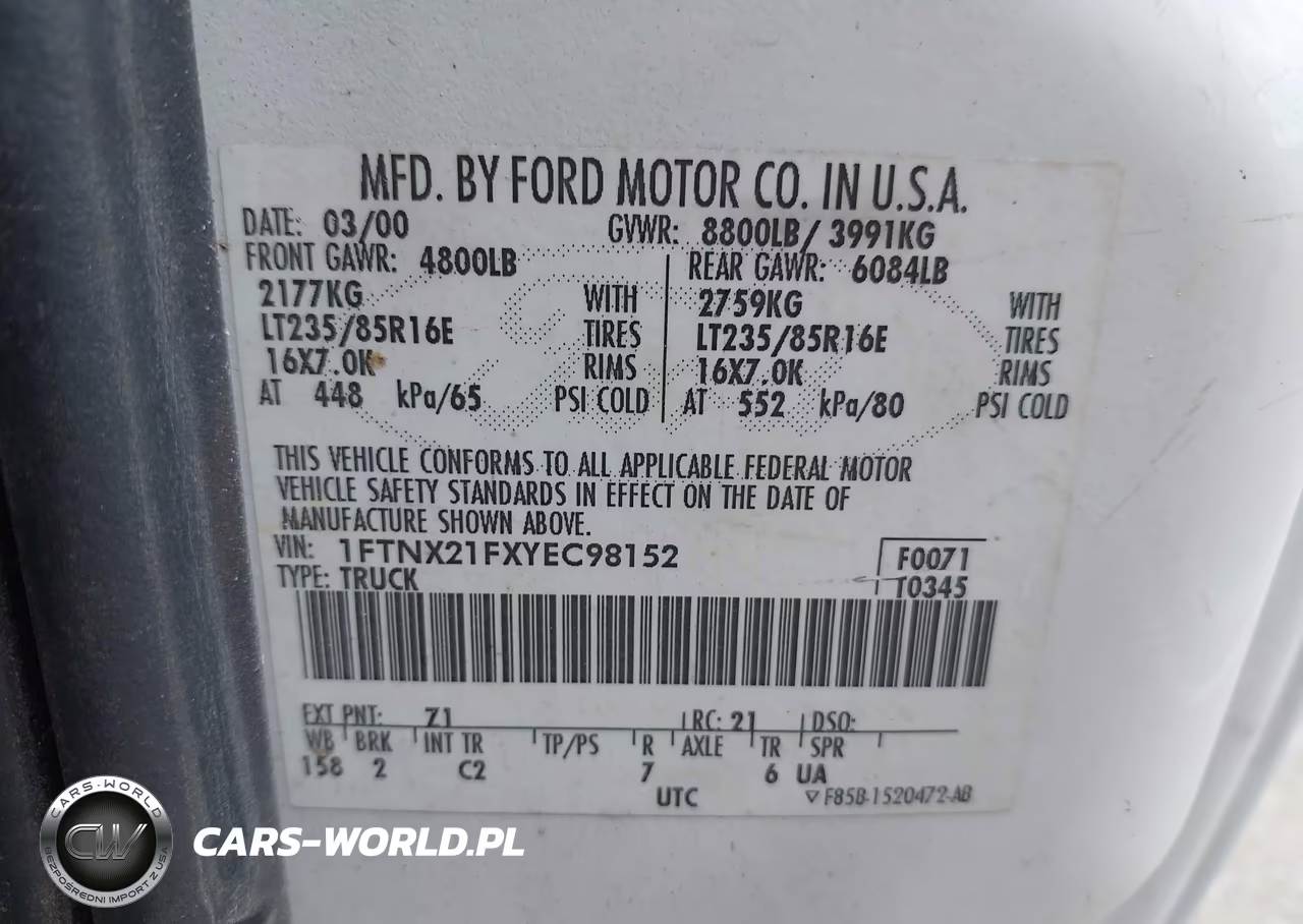 2000 Ford F-250 Lariat-Xl-Xlt VIN:1FTNX21FXYEC98152 - 9