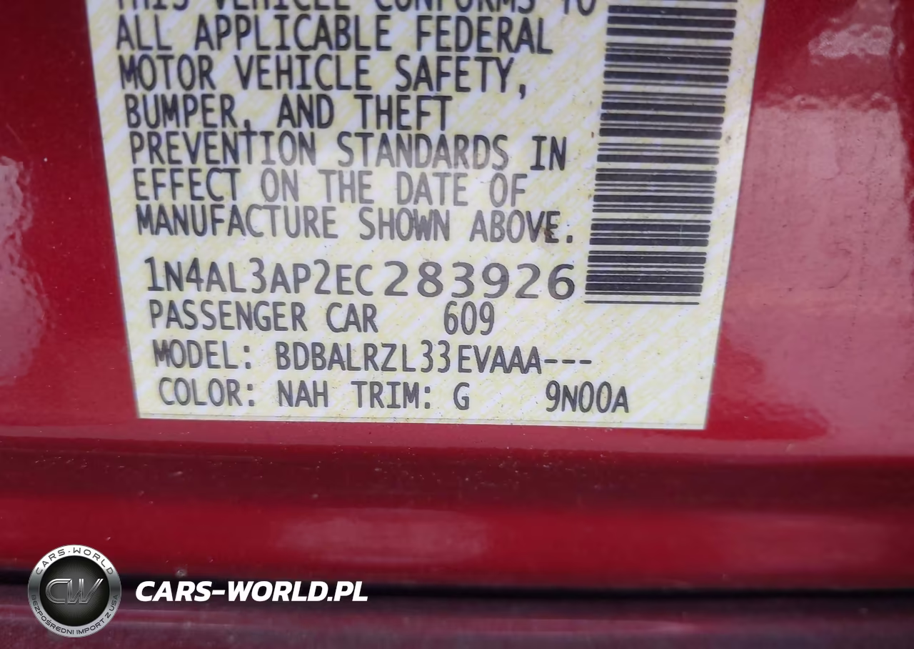 2014 Nissan Altima 2.5-2.5 S-2.5 Sl-2.5 Sv VIN:1N4AL3AP2EC283926 - 9