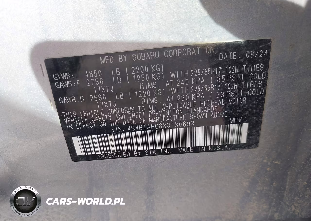 2025 Subaru Outback Premium VIN:4S4BTAFC8S3130693 - 9