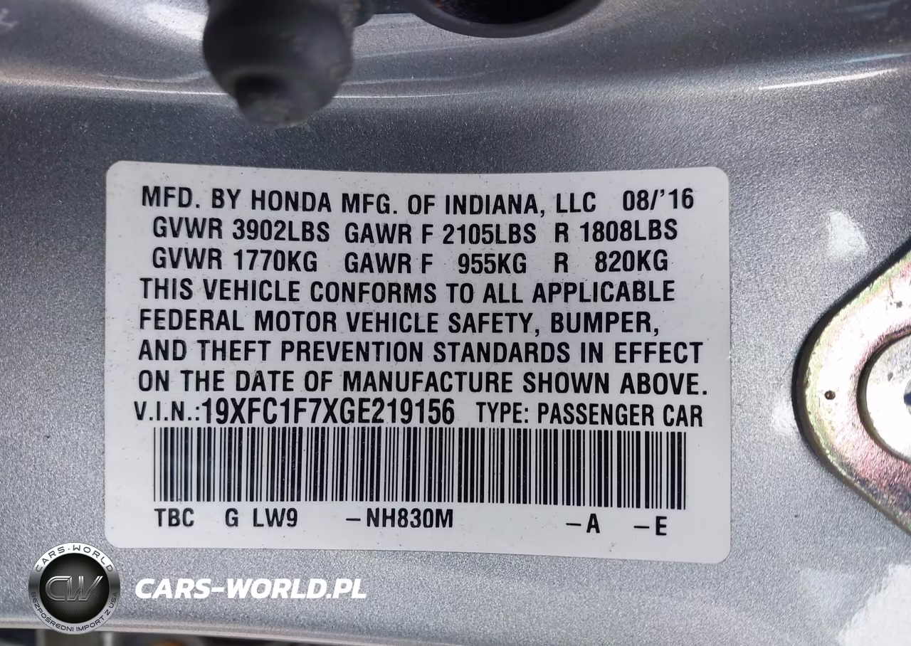 2016 Honda Civic Ex-L VIN:19XFC1F7XGE219156 - 9