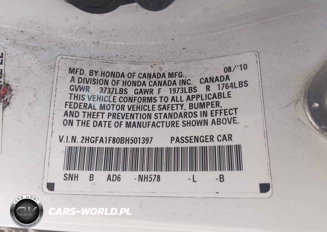 2011 Honda Civic Ex VIN:2HGFA1F80BH501397 - 9