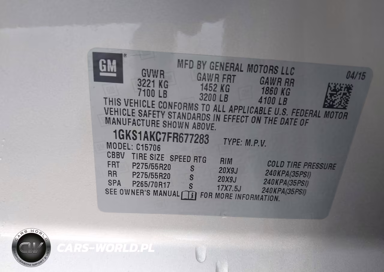 2015 GMC Yukon Sle VIN:1GKS1AKC7FR677283 - 9