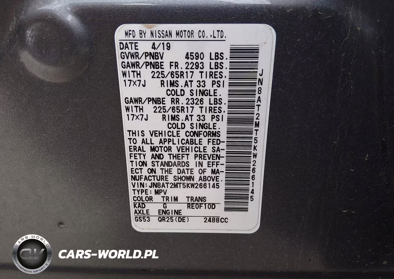 2019 Nissan Rogue S VIN:JN8AT2MT5KW266145 - 9