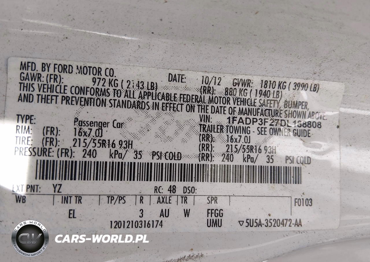 2013 Ford Focus Se VIN:1FADP3F27DL188808 - 9