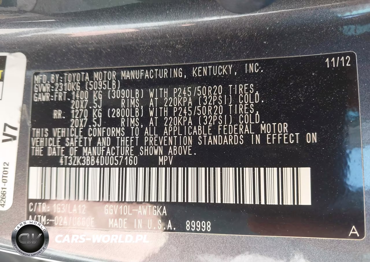 2013 Toyota Venza Xle V6 VIN:4T3ZK3BB4DU057160 - 9