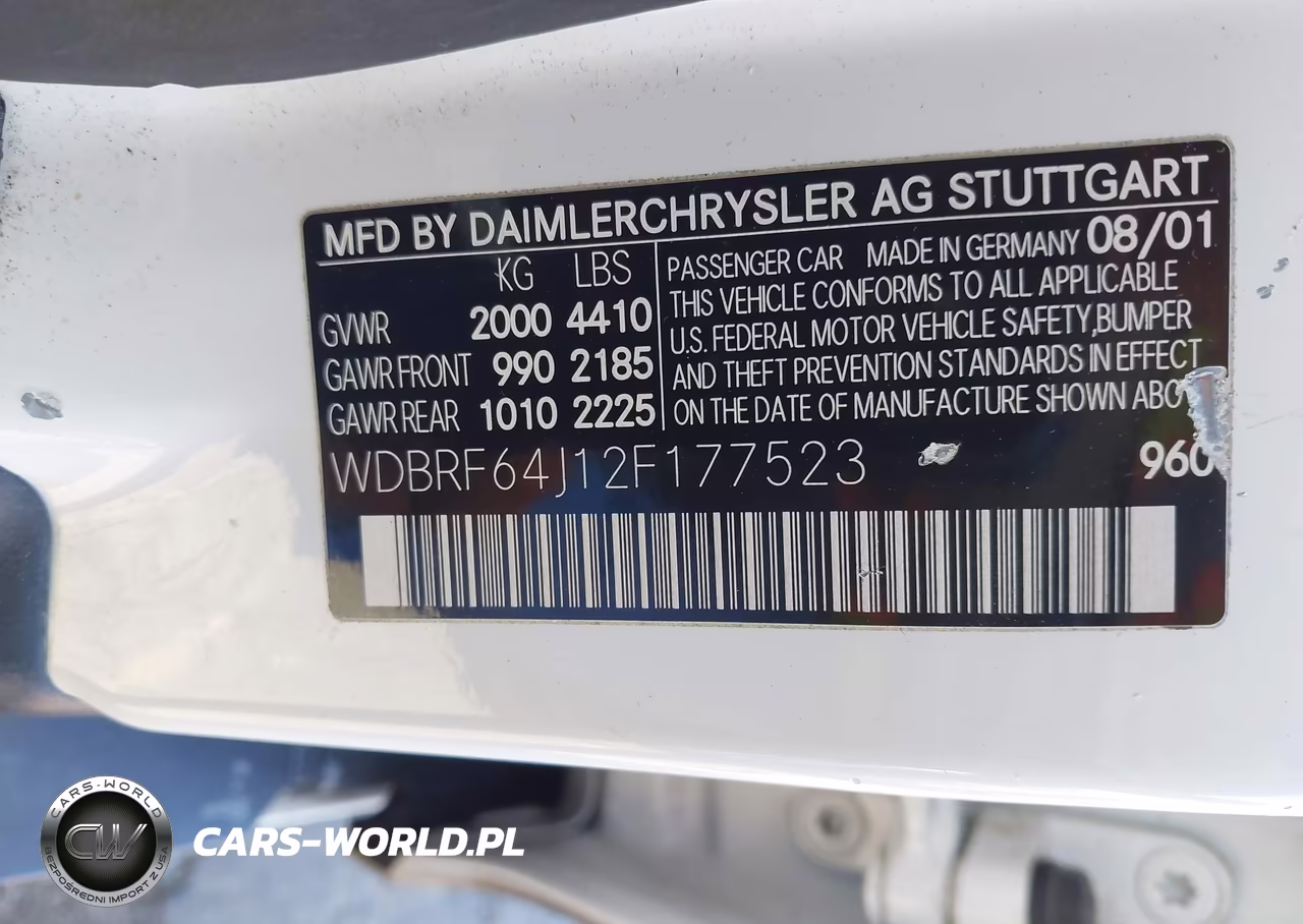 2002 Mercedes-Benz C 320 VIN:WDBRF64J12F177523 - 9