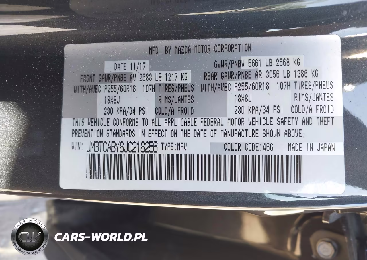 2018 Mazda Cx-9 Sport VIN:JM3TCABY8J0218256 - 9