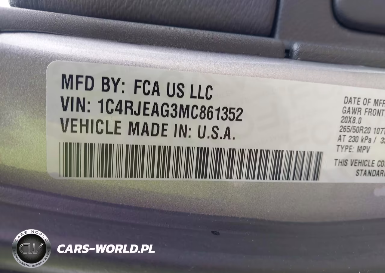 2021 Jeep Grand Cherokee Laredo X 4X2 VIN:1C4RJEAG3MC861352 - 9