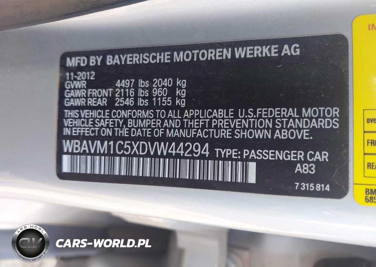 2013 BMW X1 Sdrive28I VIN:WBAVM1C5XDVW44294 - 9