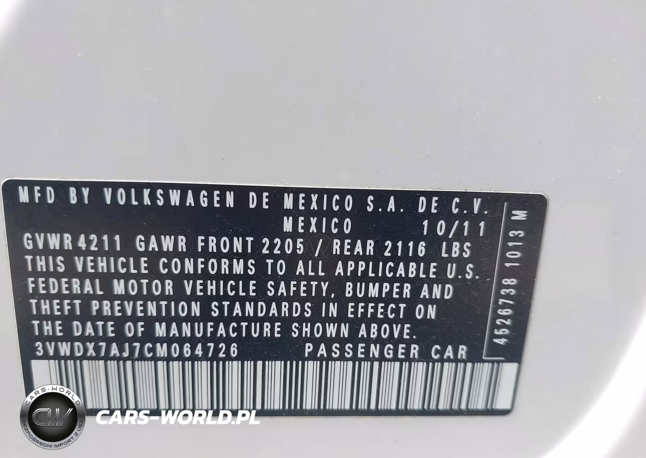2012 Volkswagen Jetta 2.5L Se VIN:3VWDX7AJ7CM064726 - 9