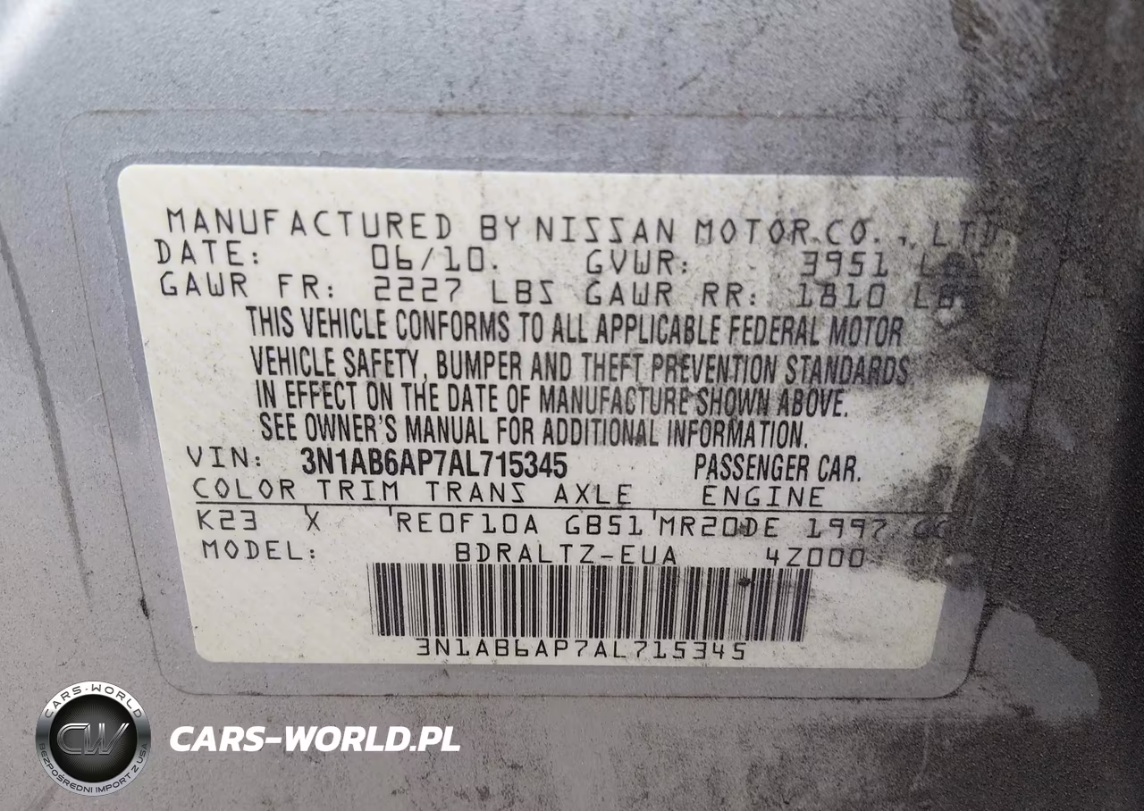 2010 Nissan Sentra 2.0Sr VIN:3N1AB6AP7AL715345 - 9