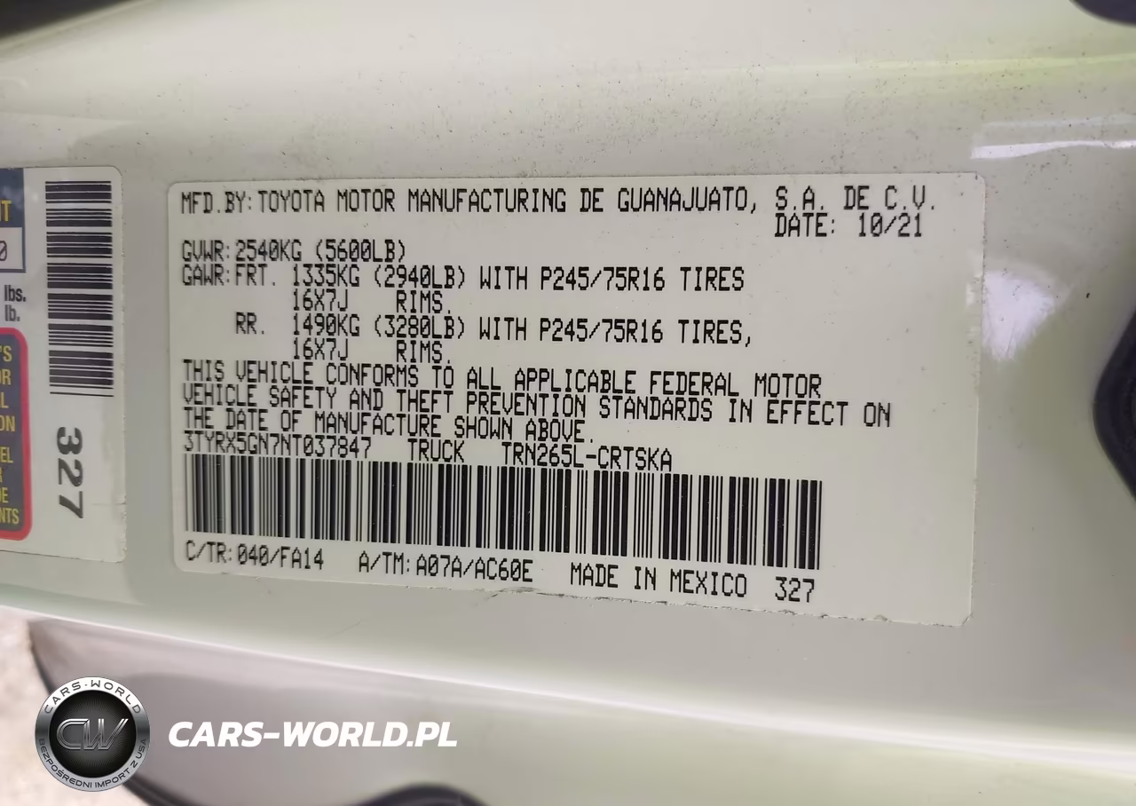 2022 Toyota Tacoma Sr VIN:3TYRX5GN7NT037847 - 9