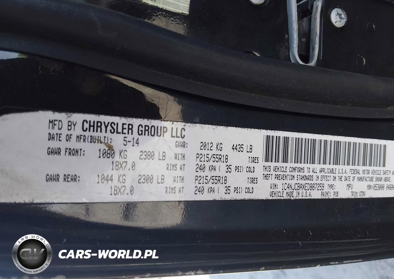 2014 Jeep Compass Altitude VIN:1C4NJCBAXED887259 - 9