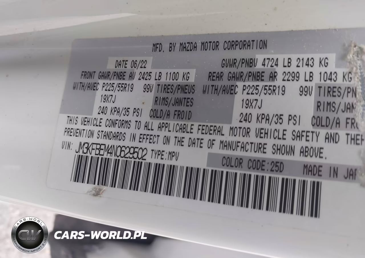 2022 MAZDA CX-5 PREMIUM PLUS VIN:JM3KFBEM4N0629502 - 9