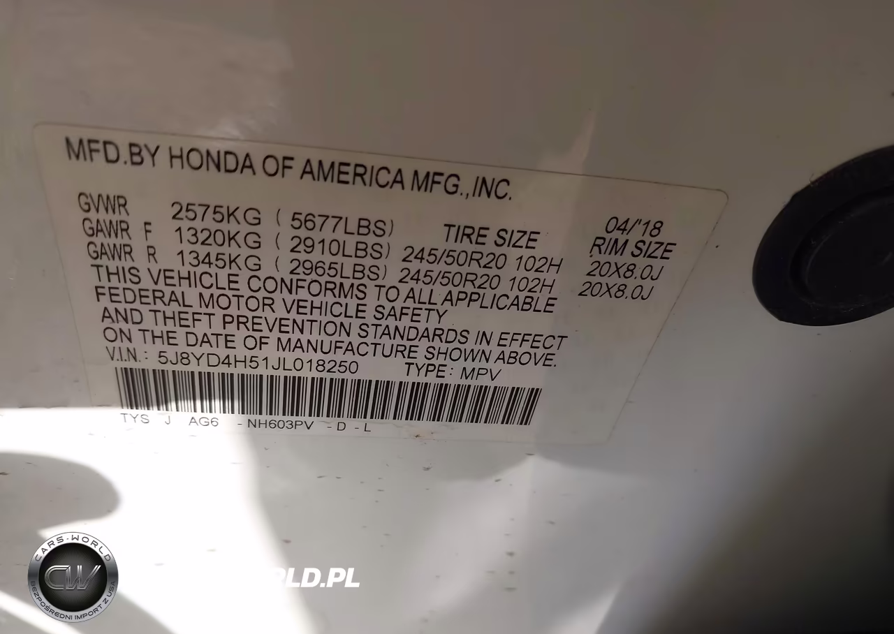 2018 Acura Mdx Technology Package Acurawatch Plus Pkg VIN:5J8YD4H51JL018250 - 9