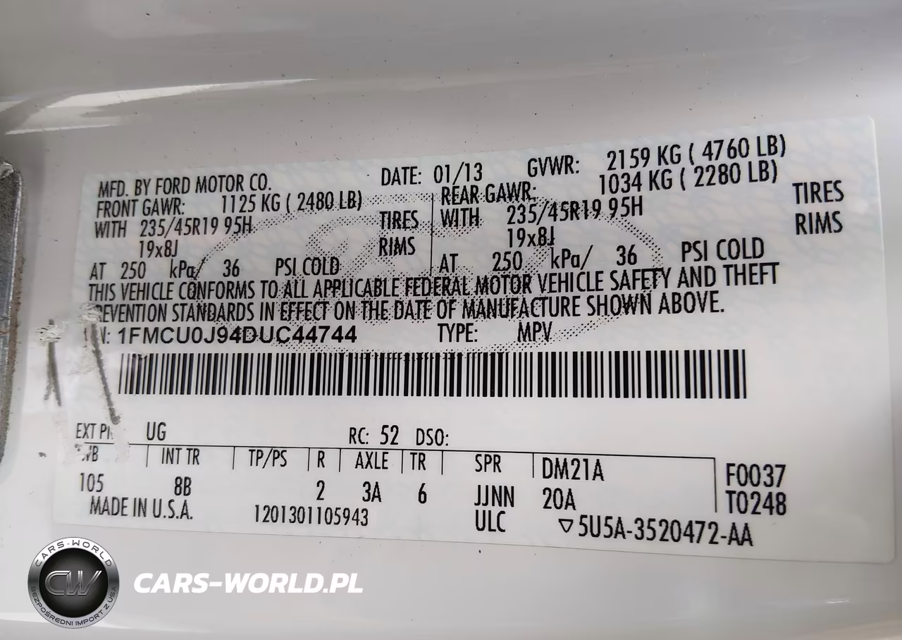 2013 Ford Escape Titanium VIN:1FMCU0J94DUC44744 - 9