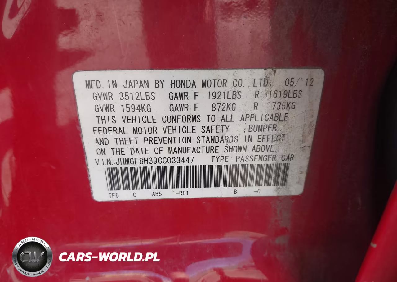 2012 Honda Fit VIN:JHMGE8H39CC033447 - 9
