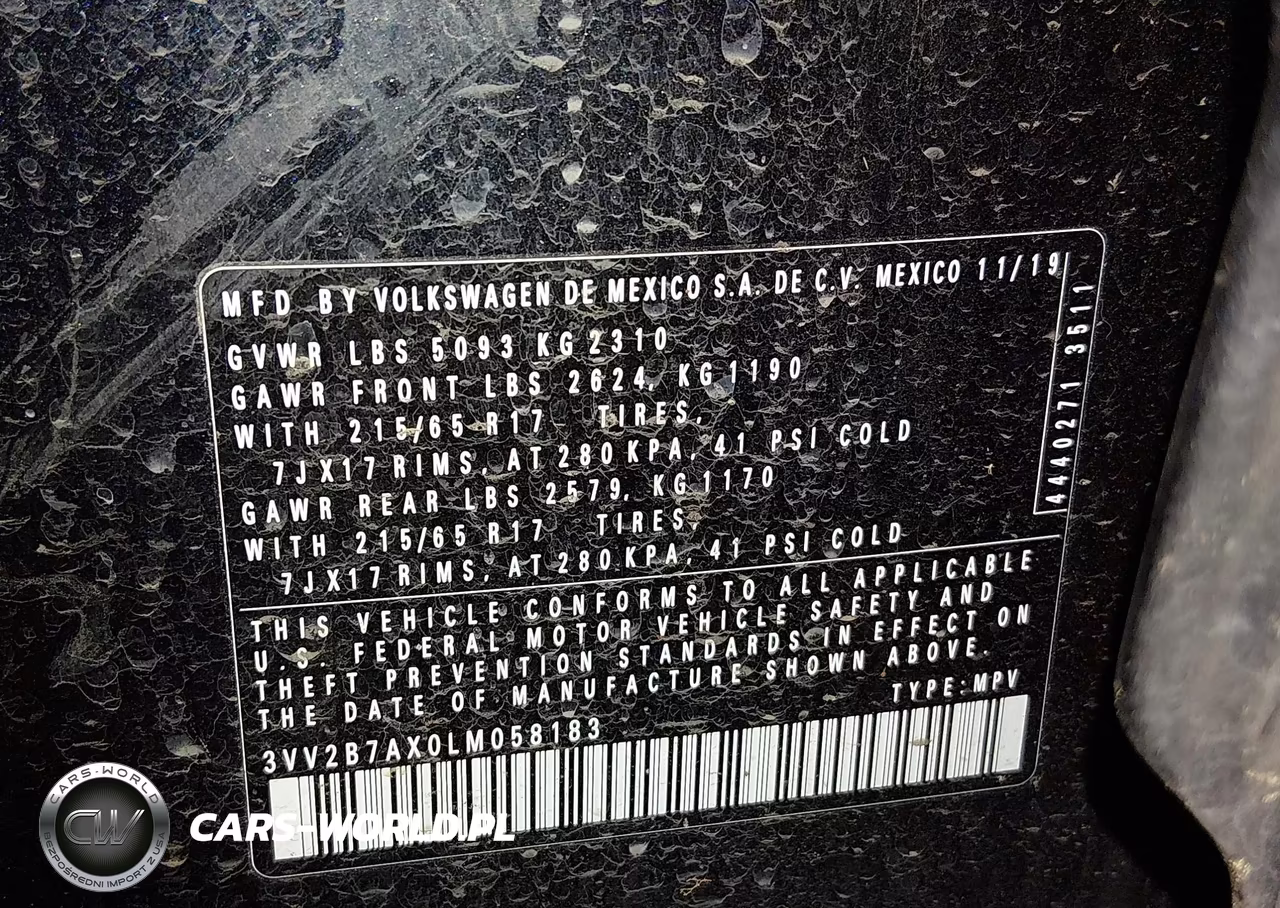 2020 Volkswagen Tiguan 2.0T Se-2.0T Se R-Line Black-2.0T Sel VIN:3VV2B7AX0LM058183 - 9
