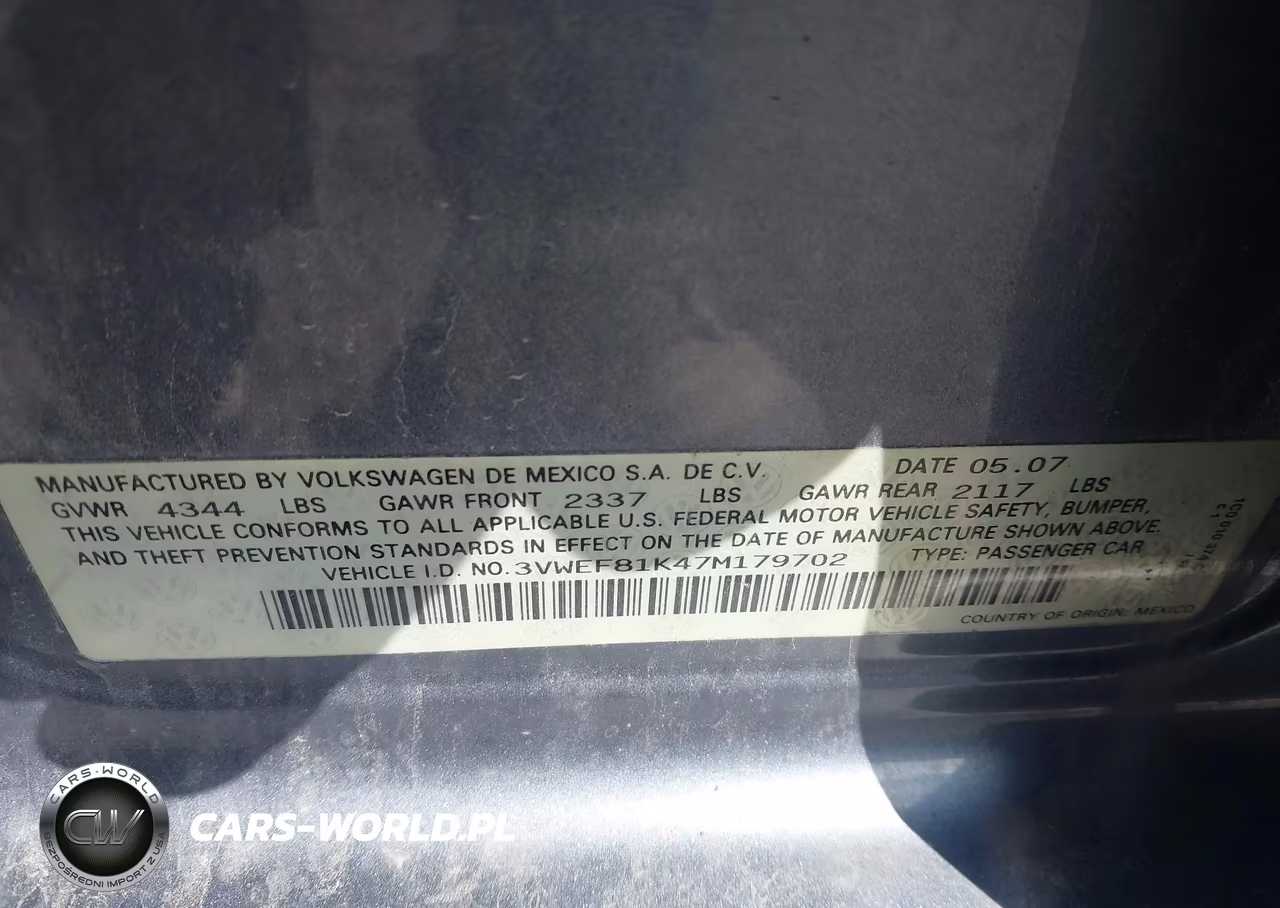 2007 Volkswagen Jetta Wolfsburg Edition VIN:3VWEF81K47M179702 - 9