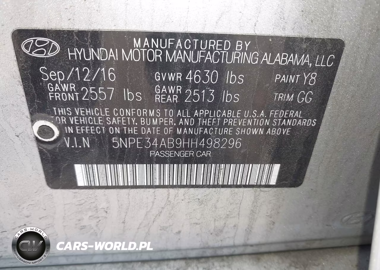 2017 Hyundai Sonata Sport 2.0T VIN:5NPE34AB9HH498296 - 9
